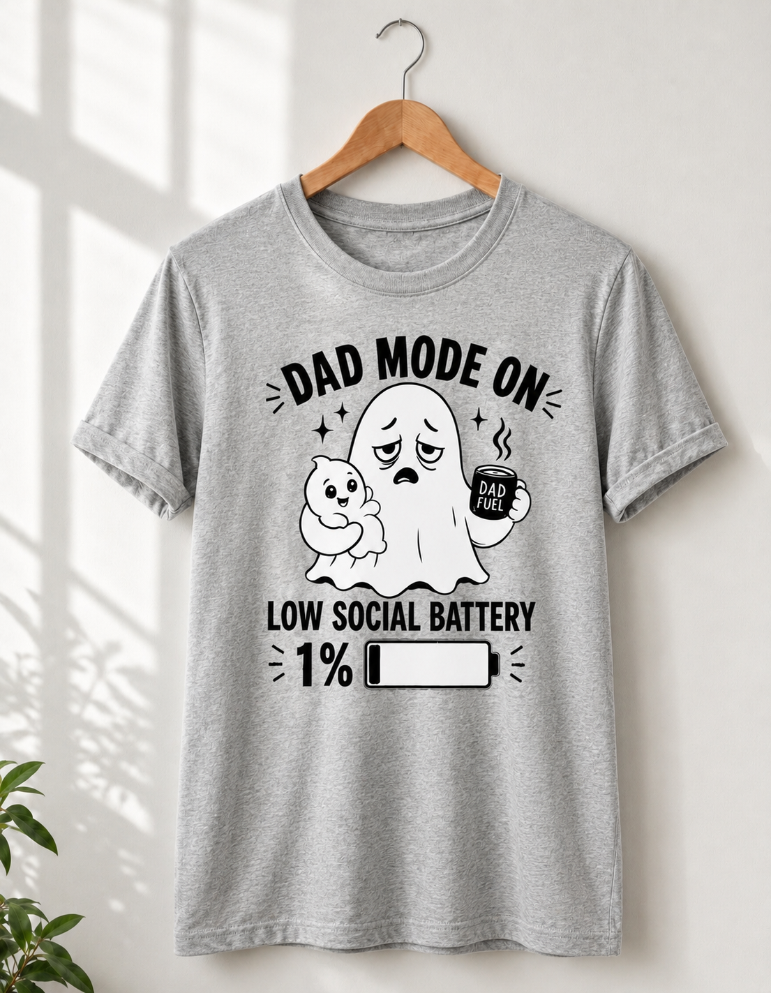 Dad Mode On T-Shirt | Funny Dad Tee | Father Gift | Ghost Dad Shirt | Unisex
