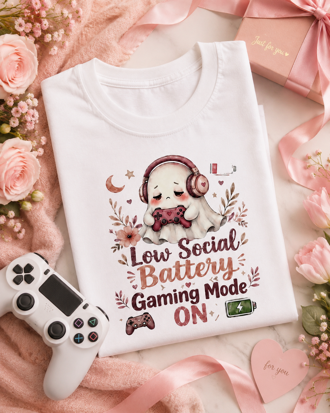 Gaming Mode On T-Shirt | Funny Gamer Tee | Do Not Disturb Gift | Ghost Gamer Shirt | Unisex