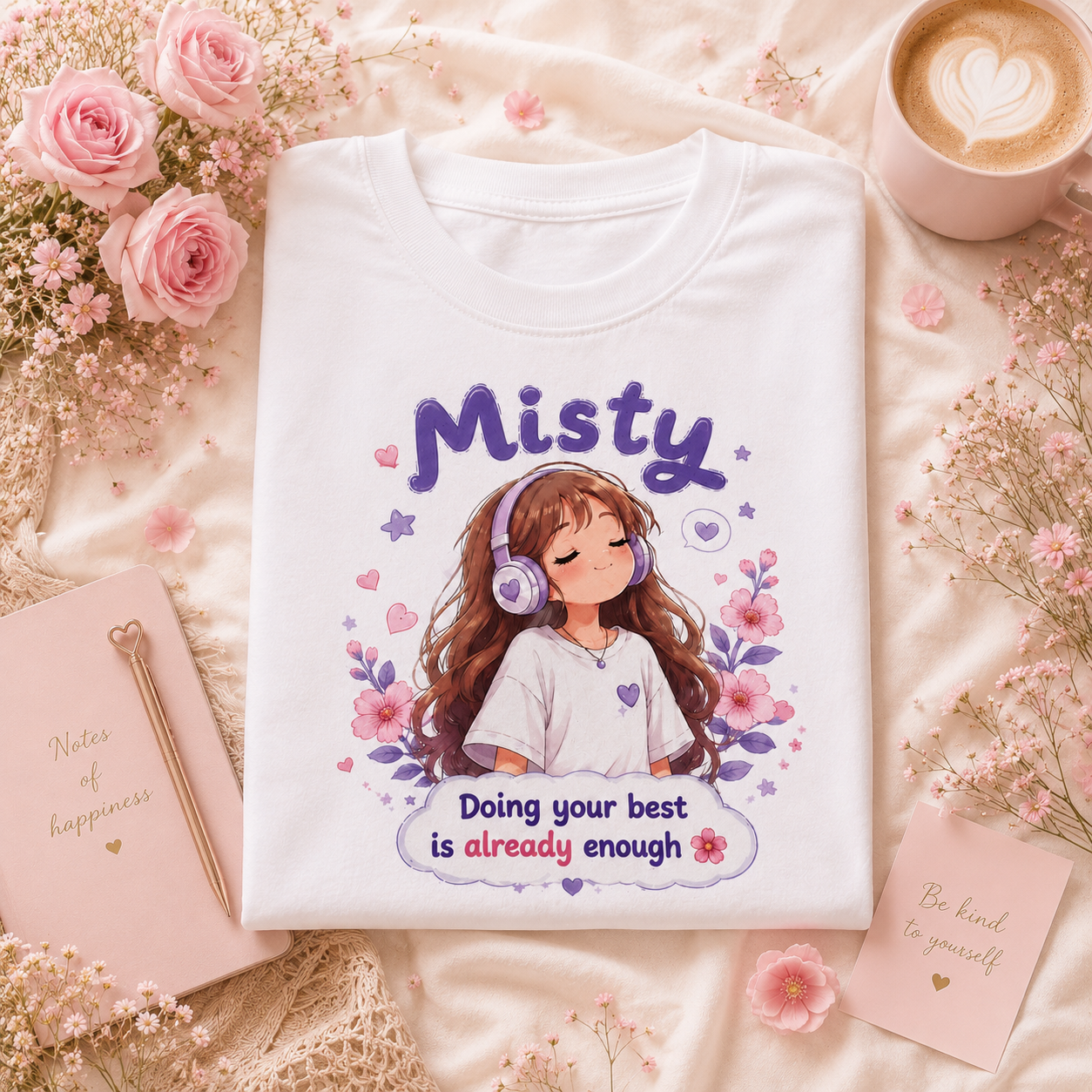 Doing Your Best Is Enough T-Shirt | Misty Kawaii Tee | Self Love Gift | Mental Health Shirt | Unisex