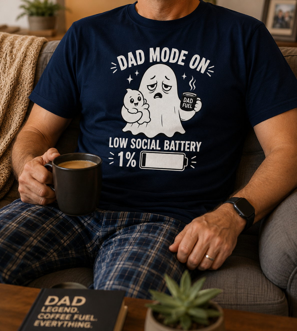 Dad Mode On T-Shirt | Funny Dad Tee | Father Gift | Ghost Dad Shirt | Unisex