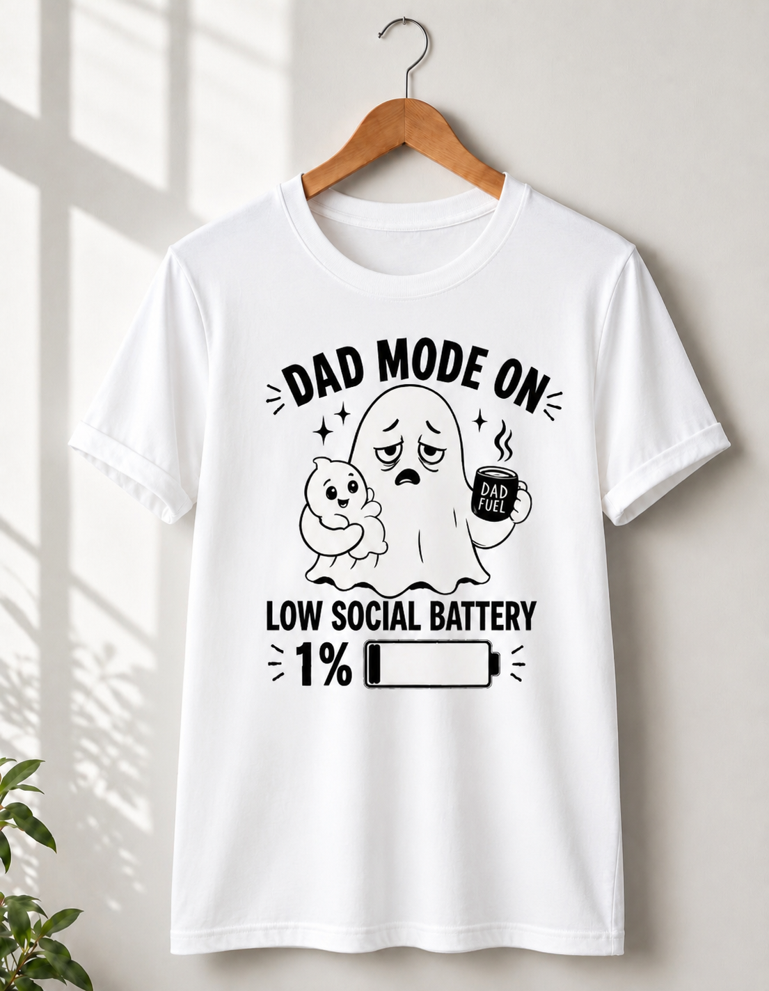 Dad Mode On T-Shirt | Funny Dad Tee | Father Gift | Ghost Dad Shirt | Unisex