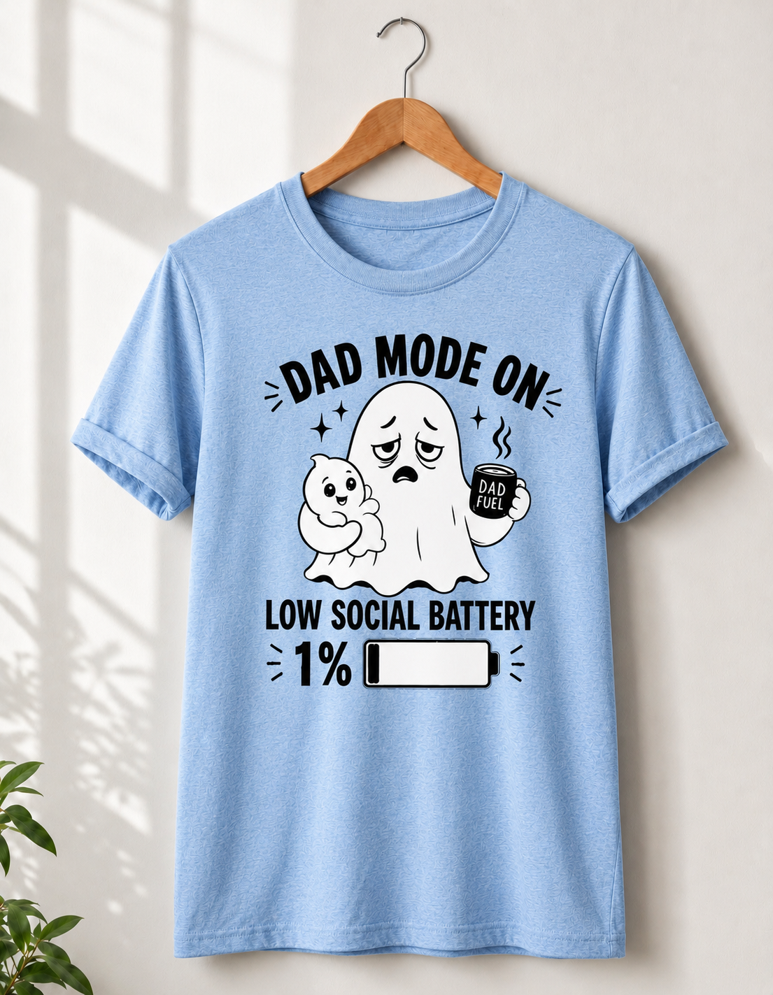 Dad Mode On T-Shirt | Funny Dad Tee | Father Gift | Ghost Dad Shirt | Unisex