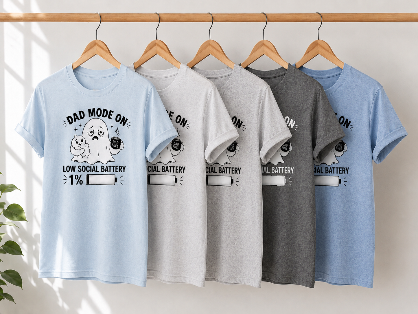 Dad Mode On T-Shirt | Funny Dad Tee | Father Gift | Ghost Dad Shirt | Unisex