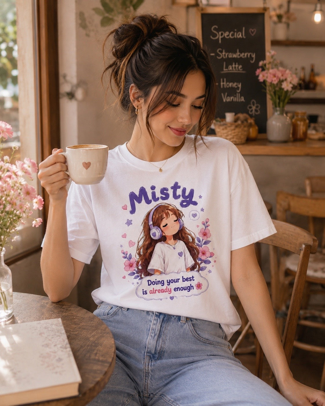 Doing Your Best Is Enough T-Shirt | Misty Kawaii Tee | Self Love Gift | Mental Health Shirt | Unisex