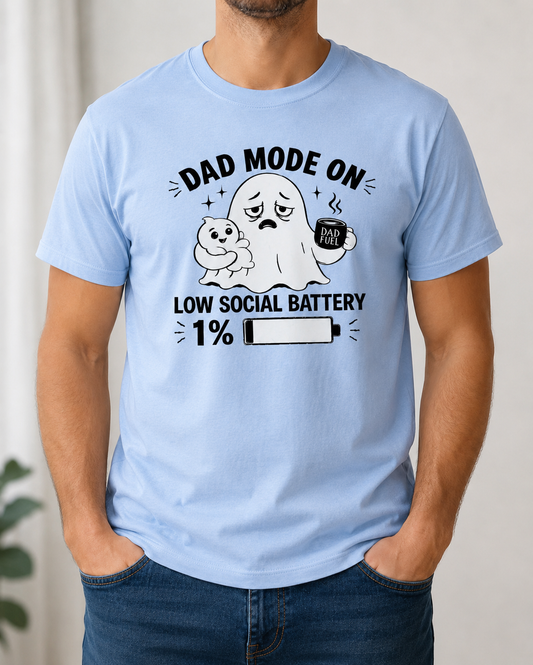 Dad Mode On T-Shirt | Funny Dad Tee | Father Gift | Ghost Dad Shirt | Unisex