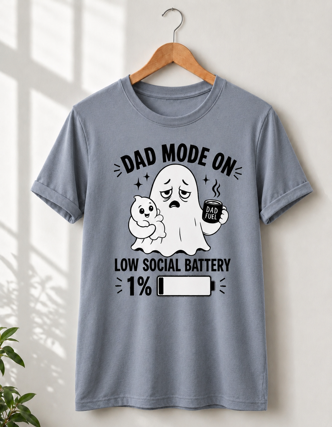 Dad Mode On T-Shirt | Funny Dad Tee | Father Gift | Ghost Dad Shirt | Unisex