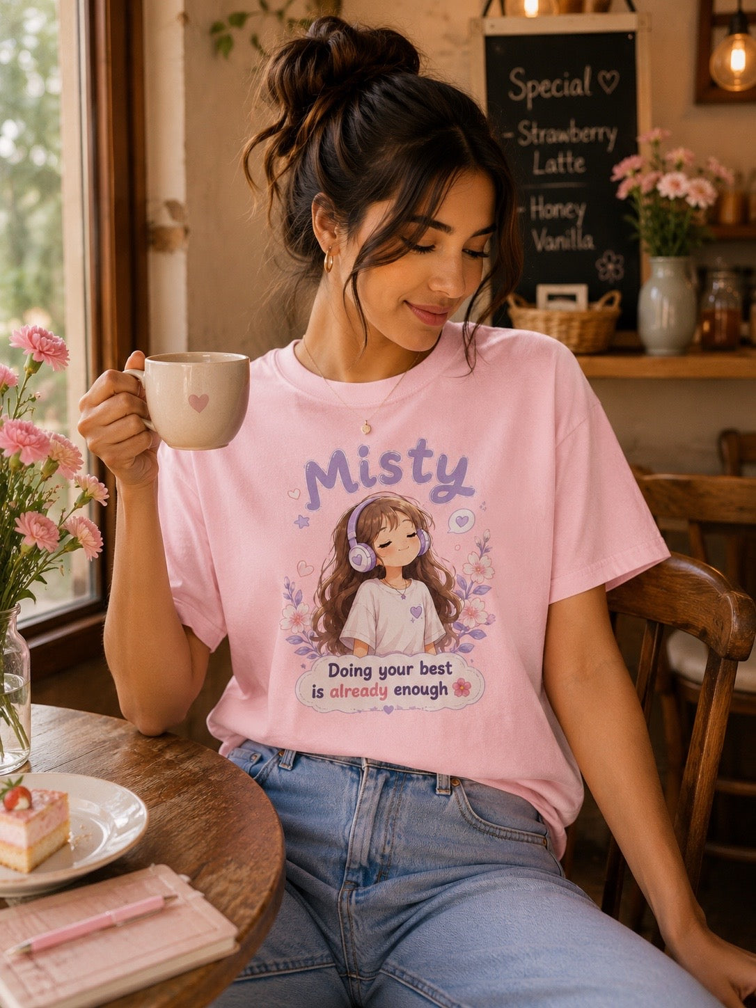 Doing Your Best Is Enough T-Shirt | Misty Kawaii Tee | Self Love Gift | Mental Health Shirt | Unisex