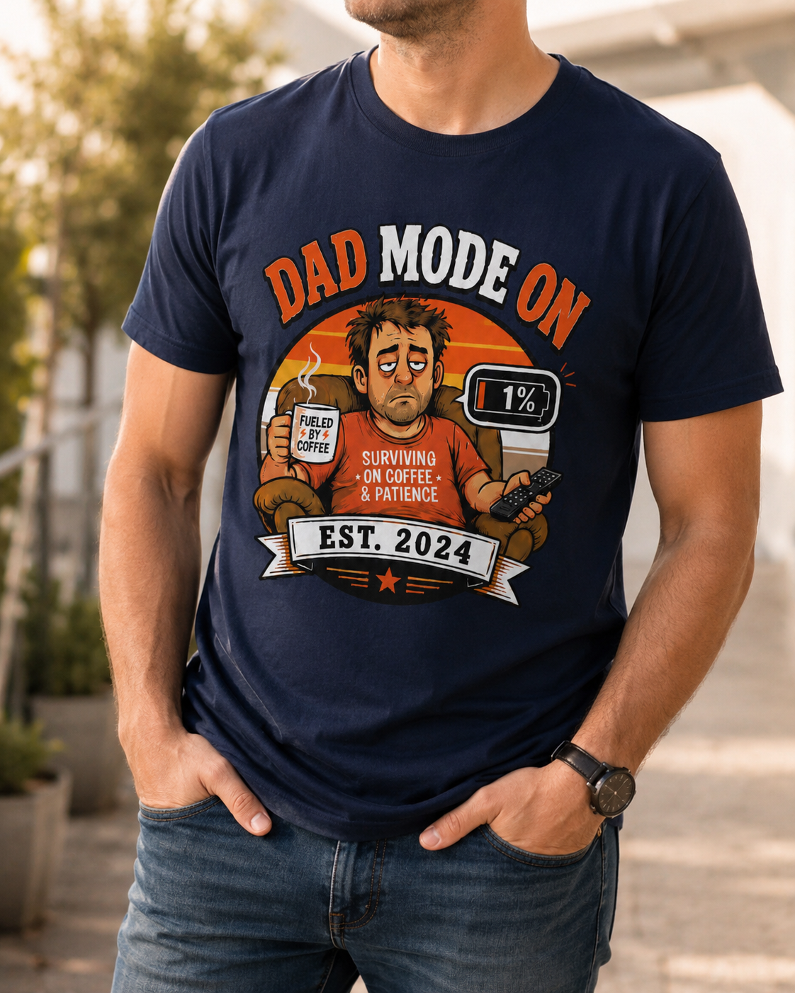 Funny Dad Mode Ghost T-Shirt | Best Dad Tee | Sarcastic Father Gift | Ghost Dad Shirt | Unisex