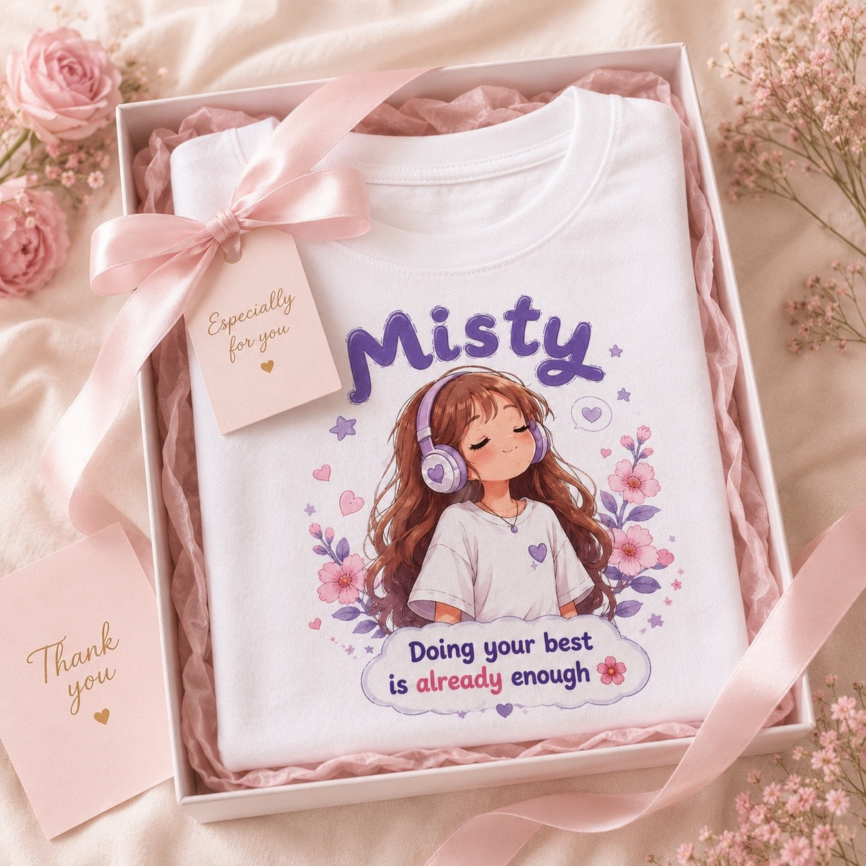 Doing Your Best Is Enough T-Shirt | Misty Kawaii Tee | Self Love Gift | Mental Health Shirt | Unisex