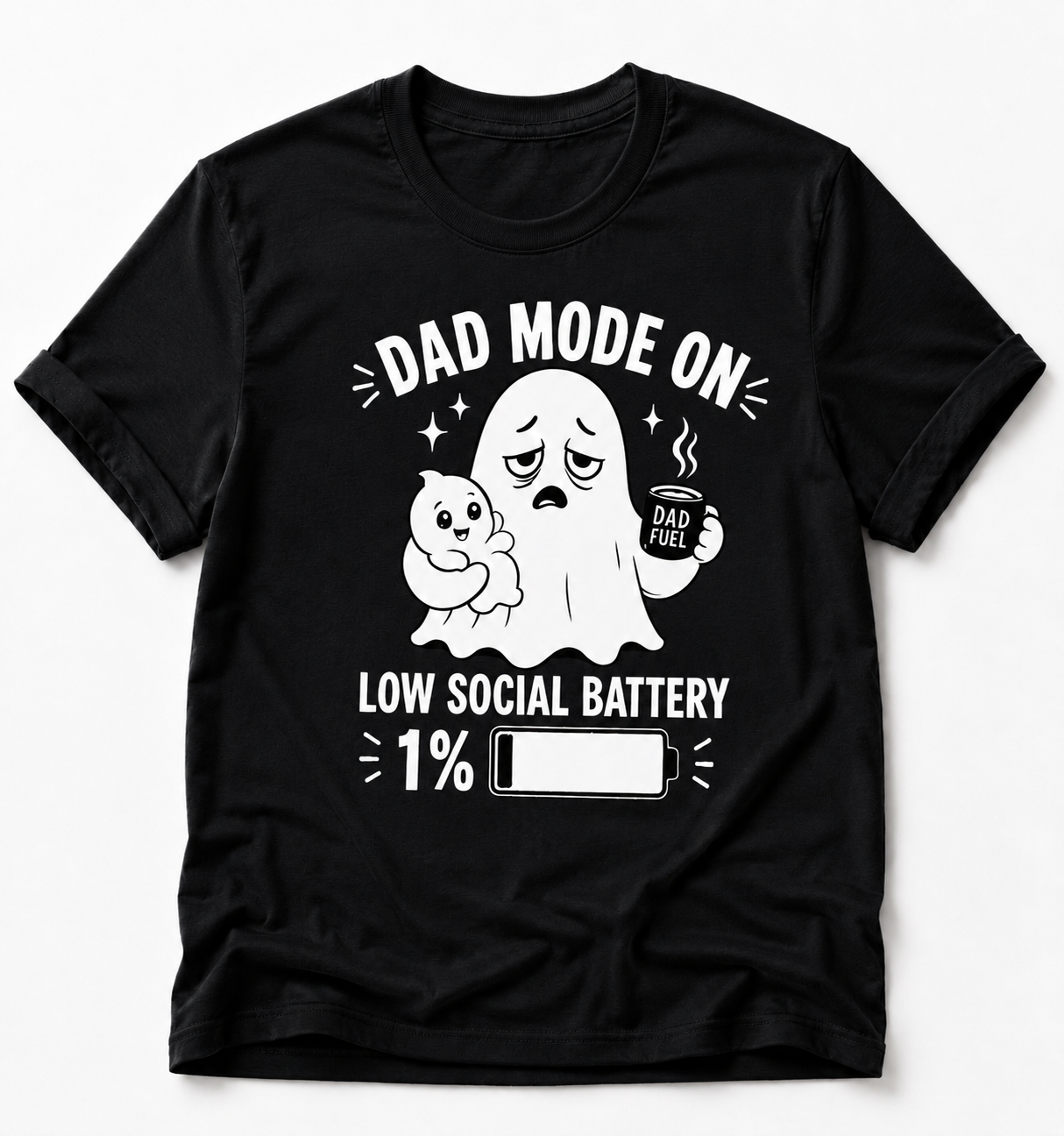 Dad Mode On T-Shirt | Funny Dad Tee | Father Gift | Ghost Dad Shirt | Unisex