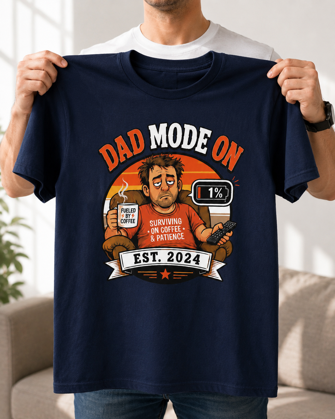 Funny Dad Mode Ghost T-Shirt | Best Dad Tee | Sarcastic Father Gift | Ghost Dad Shirt | Unisex