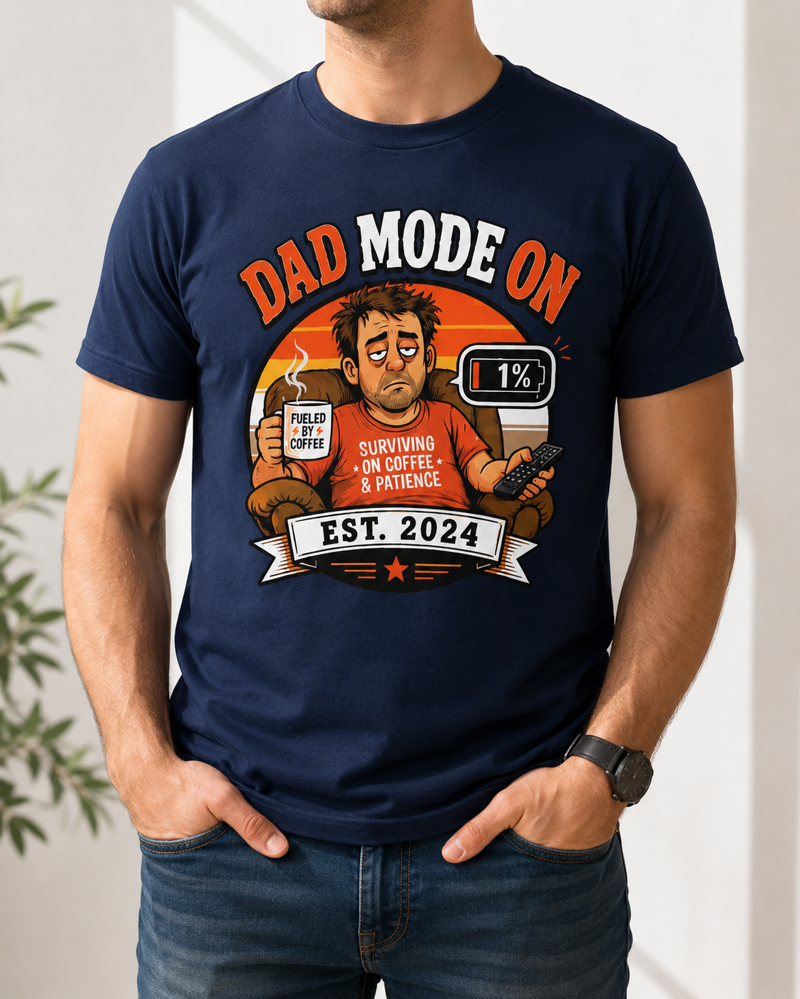 Funny Dad Mode Ghost T-Shirt | Best Dad Tee | Sarcastic Father Gift | Ghost Dad Shirt | Unisex