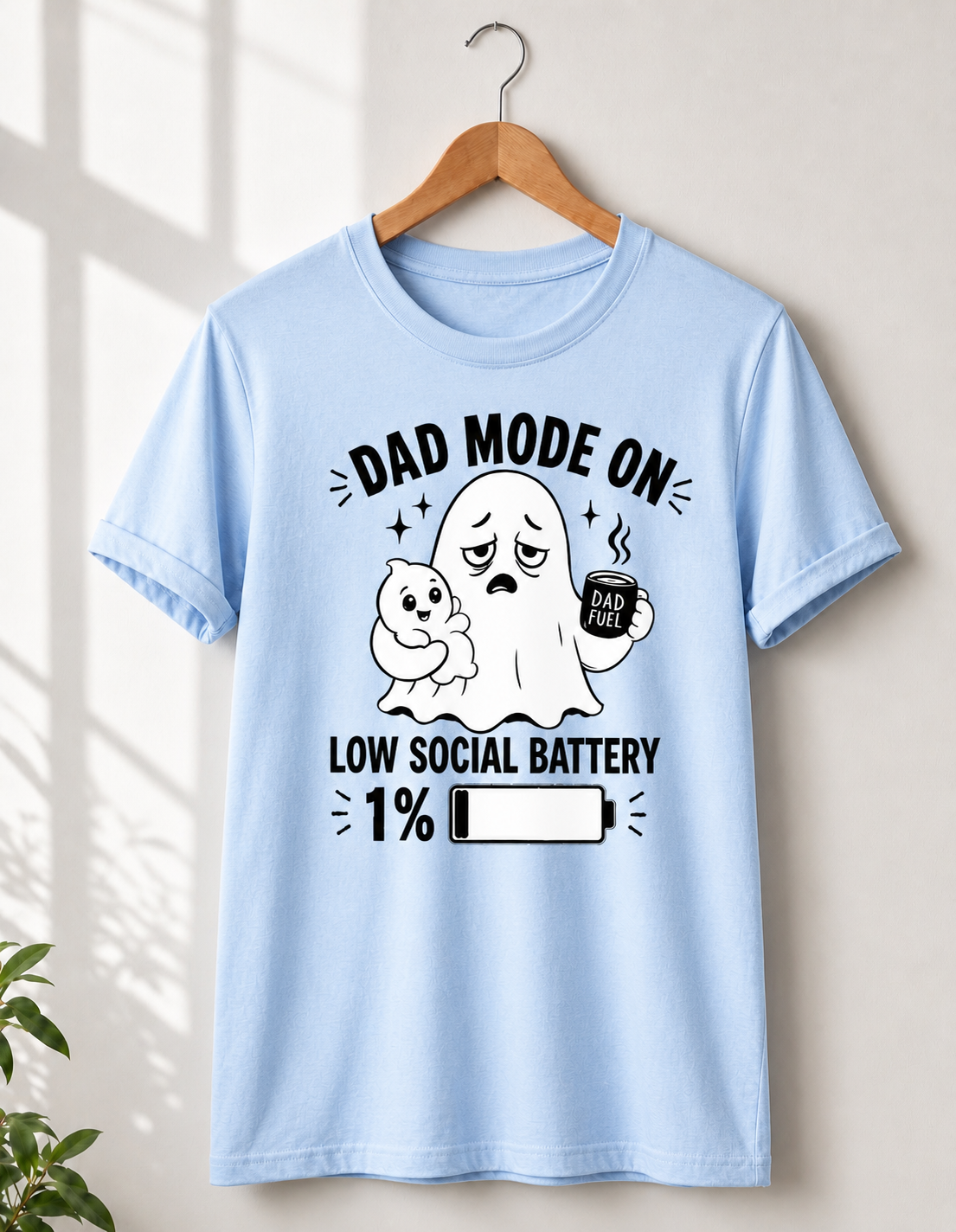 Dad Mode On T-Shirt | Funny Dad Tee | Father Gift | Ghost Dad Shirt | Unisex