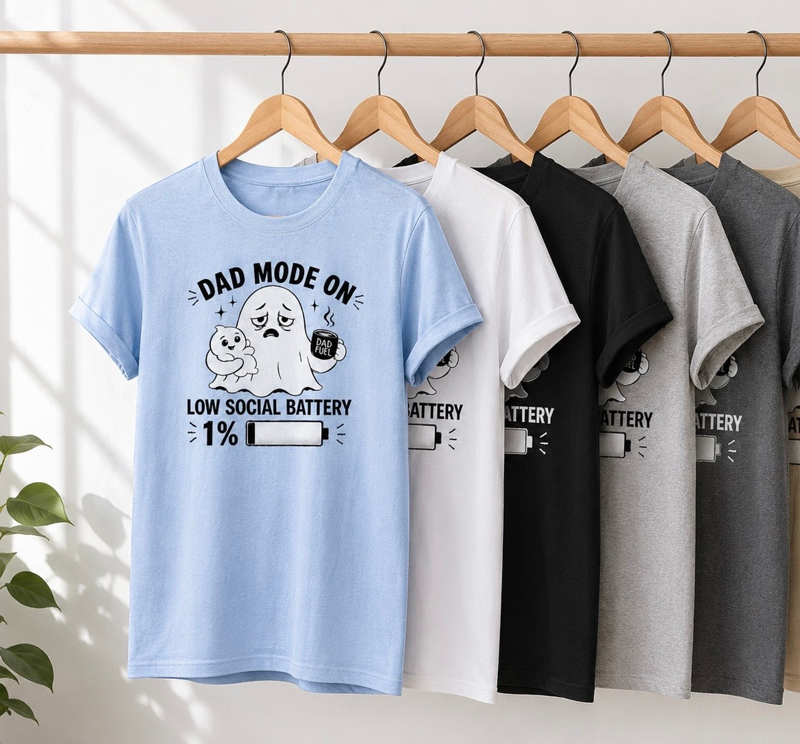 Dad Mode On T-Shirt | Funny Dad Tee | Father Gift | Ghost Dad Shirt | Unisex