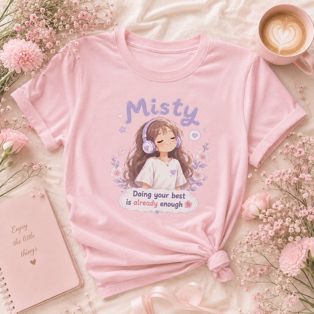Doing Your Best Is Enough T-Shirt | Misty Kawaii Tee | Self Love Gift | Mental Health Shirt | Unisex