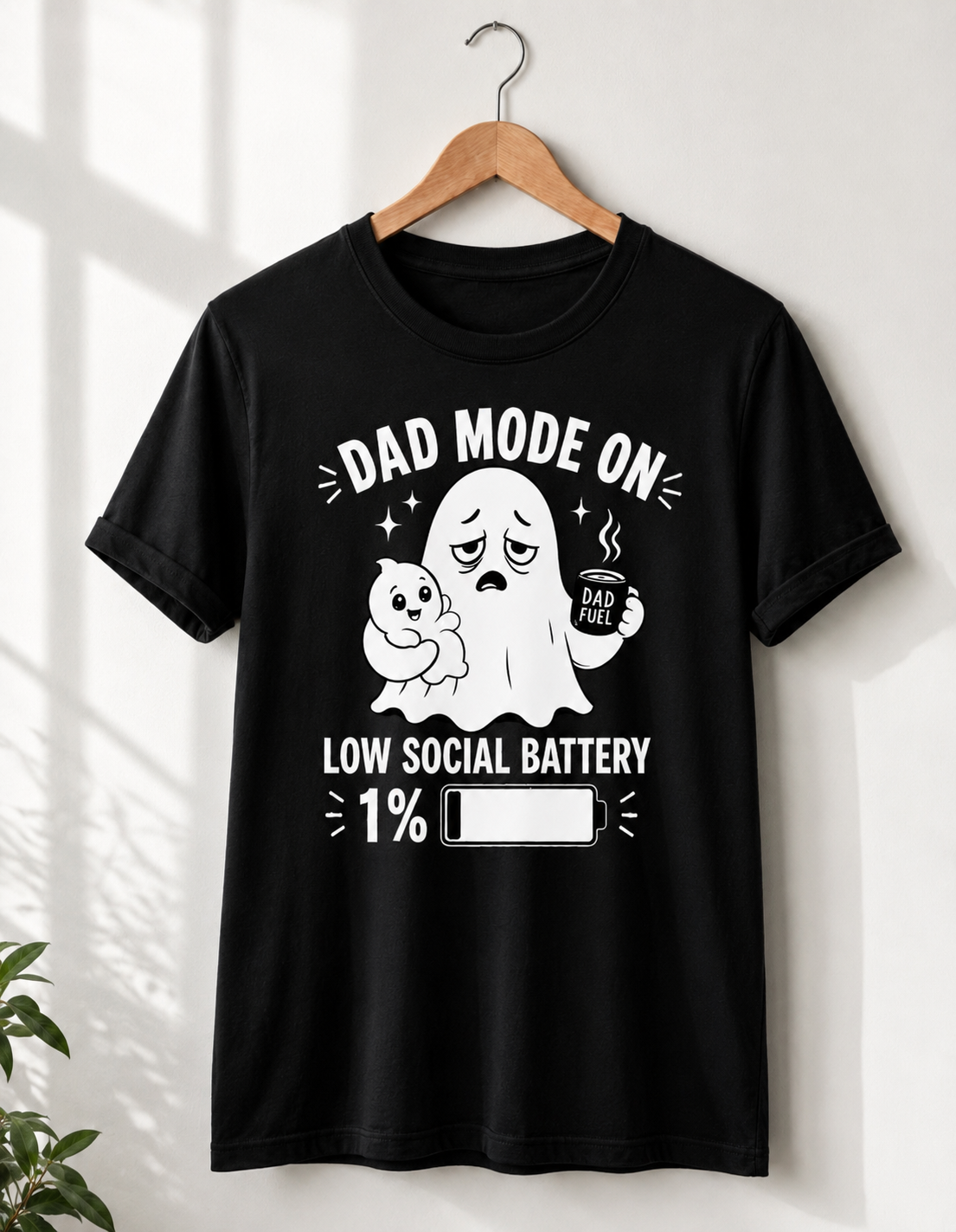 Dad Mode On T-Shirt | Funny Dad Tee | Father Gift | Ghost Dad Shirt | Unisex