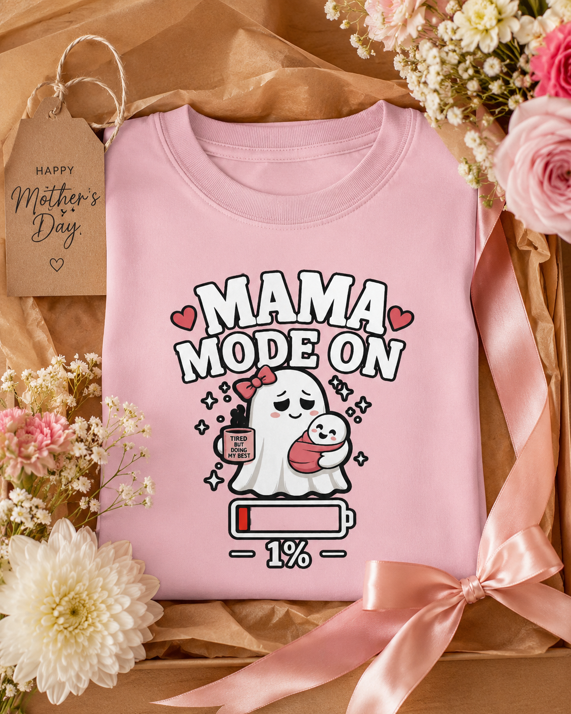 Mom Mode On T-Shirt | Funny Mom Tee | Mother Gift | Tired Mom Shirt | Unisex