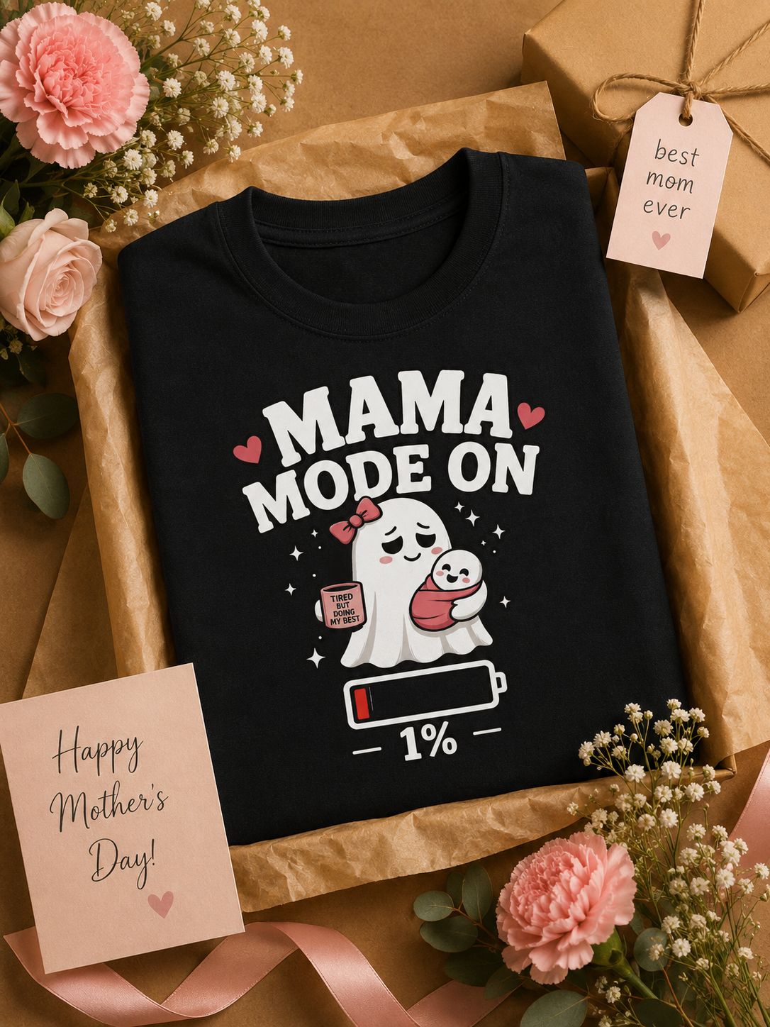 Mom Mode On T-Shirt | Funny Mom Tee | Mother Gift | Tired Mom Shirt | Unisex