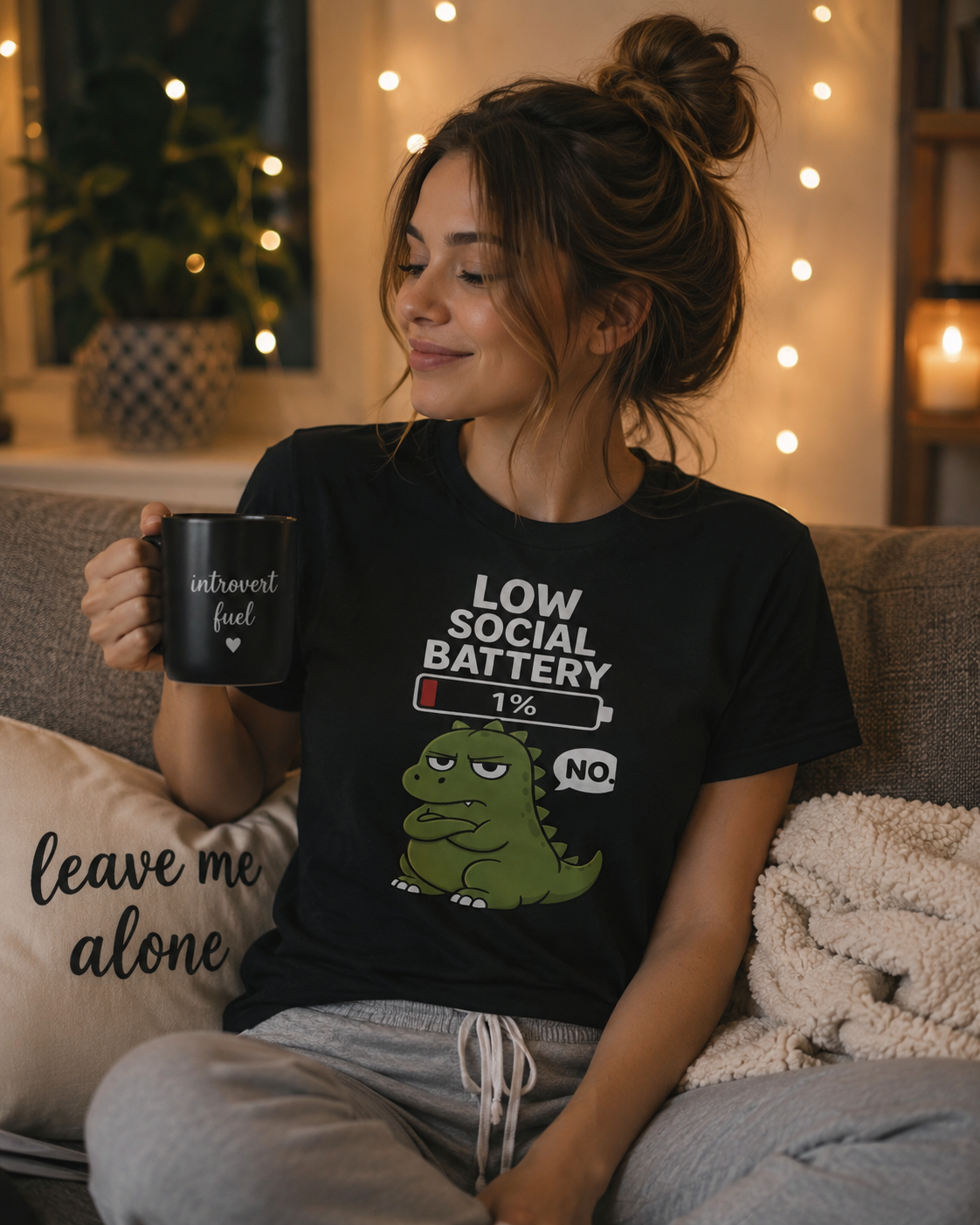 Dinosaur NO T-Shirt | Funny Sarcastic Tee | Introvert Gift | Antisocial Shirt | Unisex