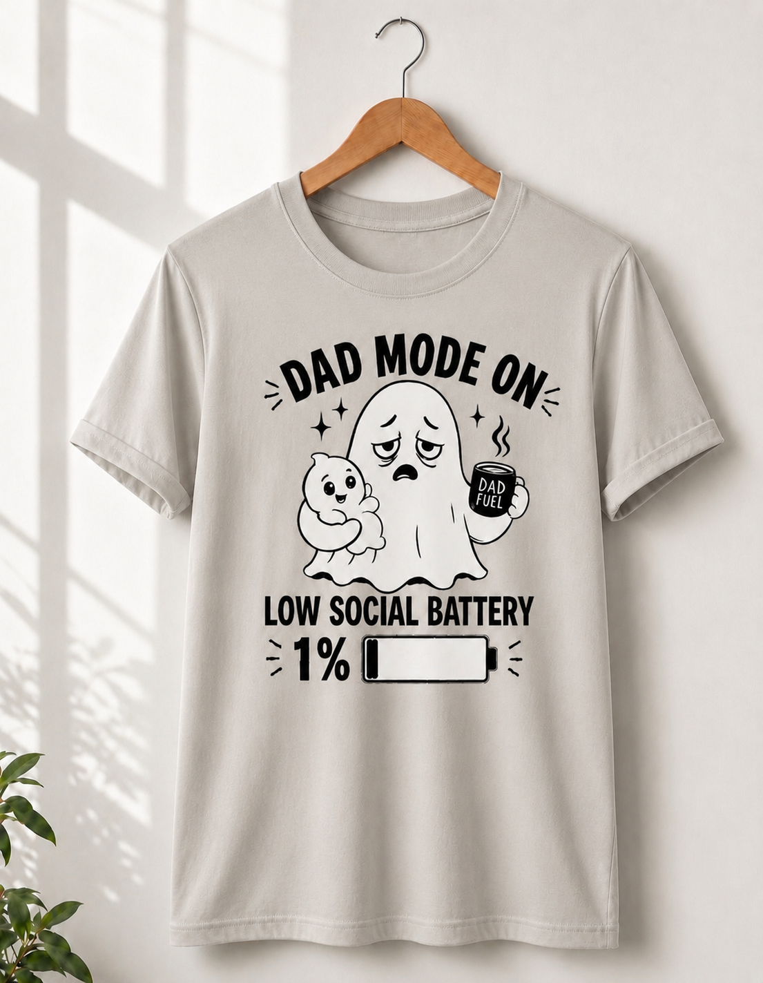 Dad Mode On T-Shirt | Funny Dad Tee | Father Gift | Ghost Dad Shirt | Unisex