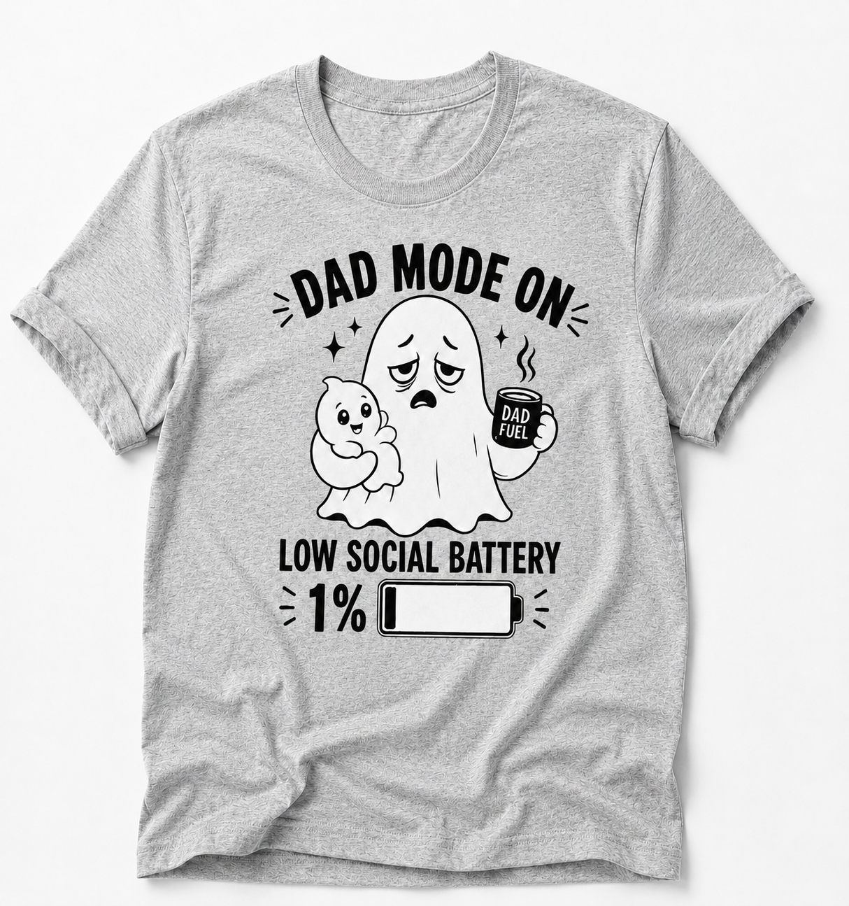 Dad Mode On T-Shirt | Funny Dad Tee | Father Gift | Ghost Dad Shirt | Unisex