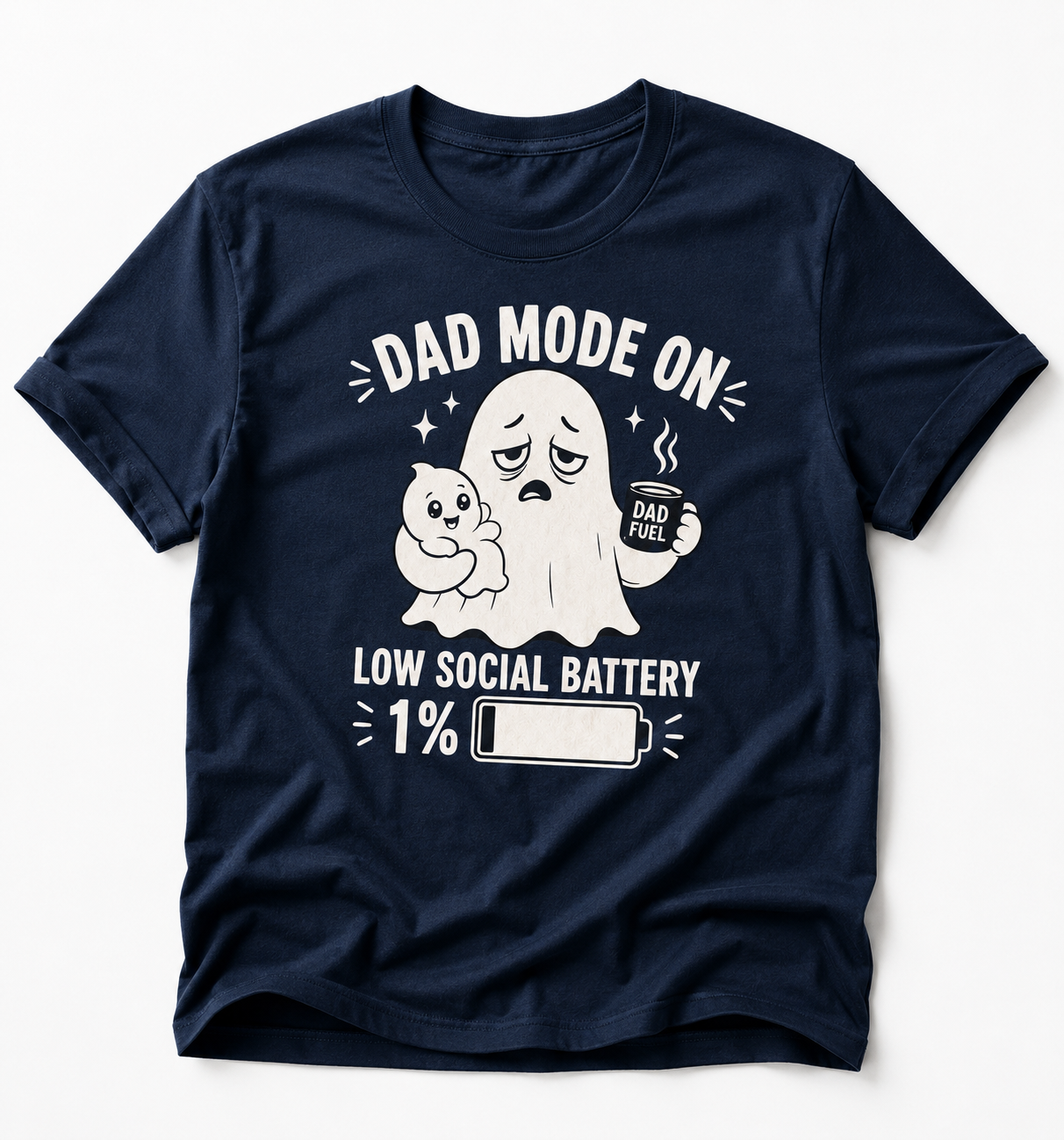 Dad Mode On T-Shirt | Funny Dad Tee | Father Gift | Ghost Dad Shirt | Unisex
