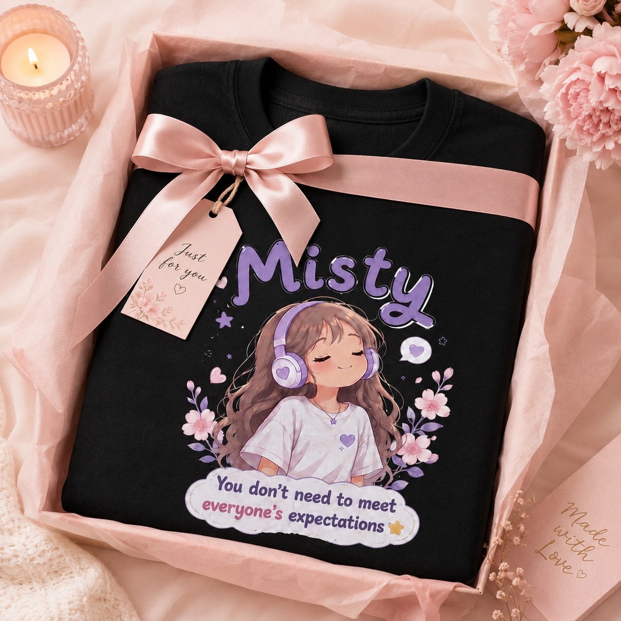 Lower Your Expectations T-Shirt | Misty Kawaii Tee | Funny Realistic Gift | Sarcastic Self Love Shirt | Unisex