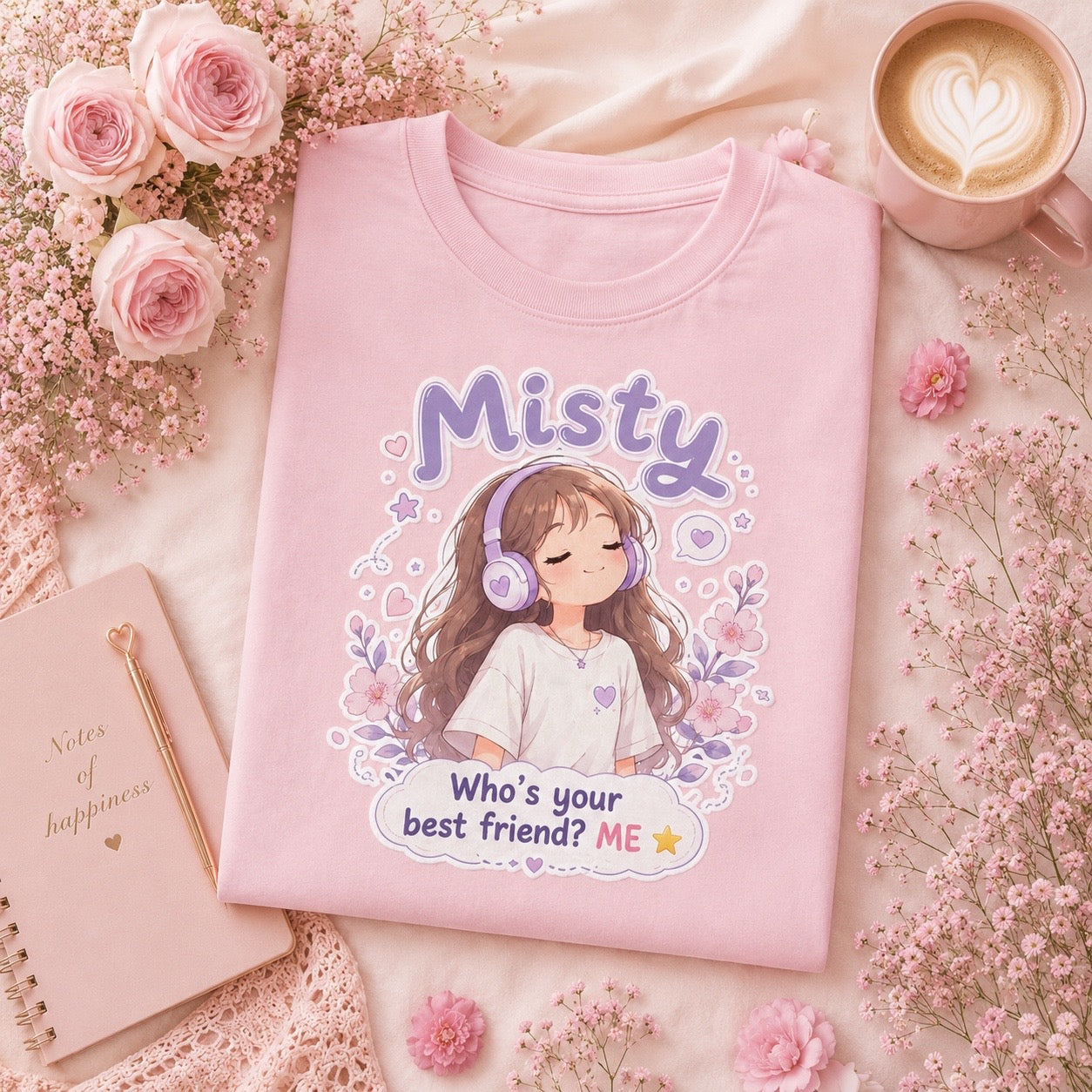 Be Your Own Best Friend T-Shirt | Misty Kawaii Tee | Self Love Gift | Positive Mindset Shirt | Unisex