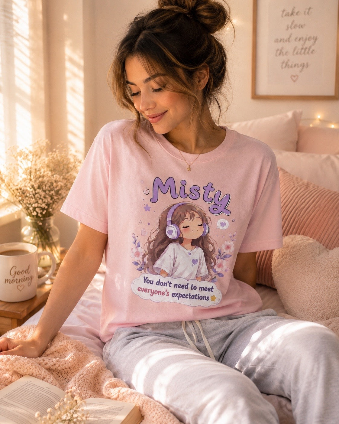 Lower Your Expectations T-Shirt | Misty Kawaii Tee | Funny Realistic Gift | Sarcastic Self Love Shirt | Unisex
