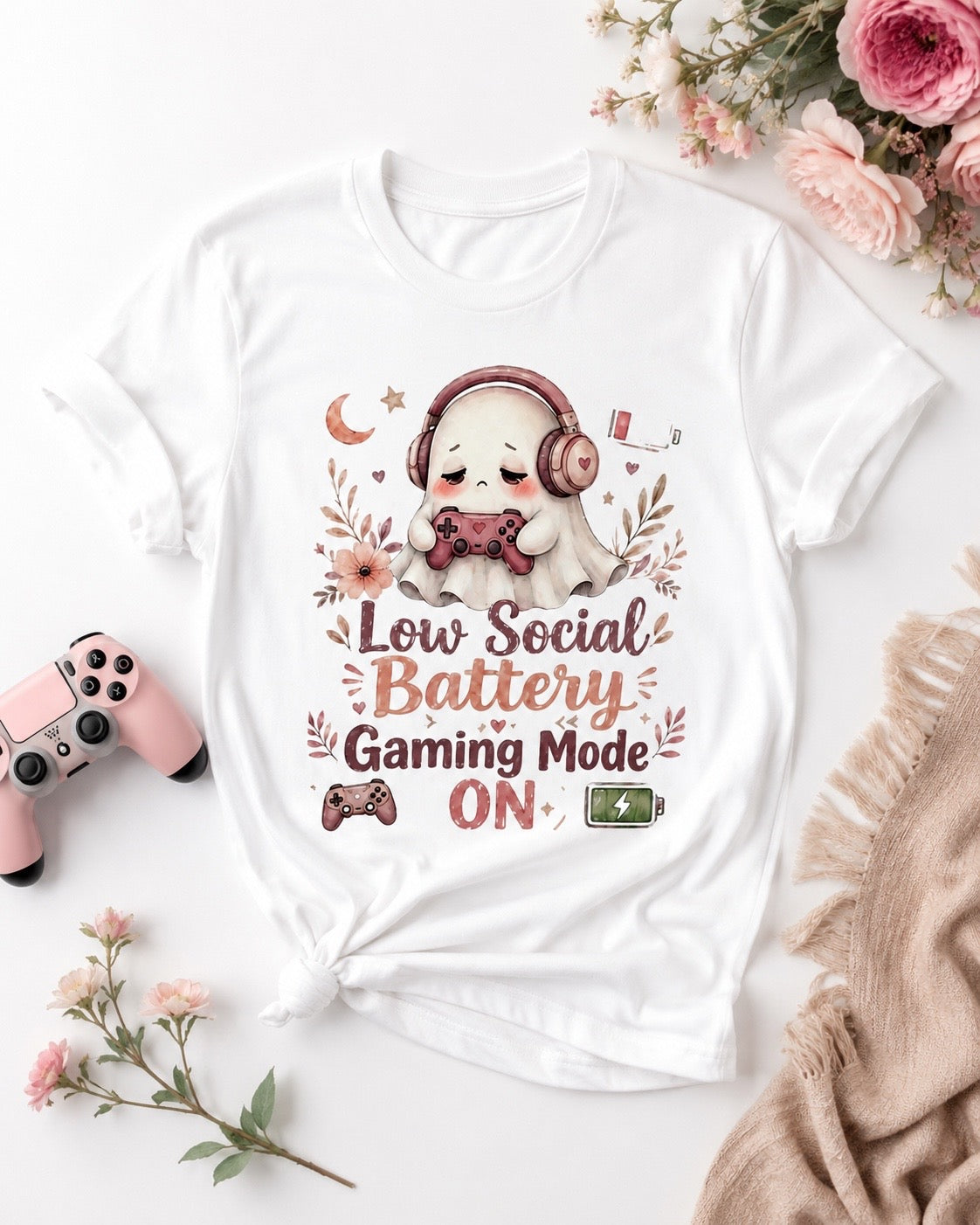 Gaming Mode On T-Shirt | Funny Gamer Tee | Do Not Disturb Gift | Ghost Gamer Shirt | Unisex