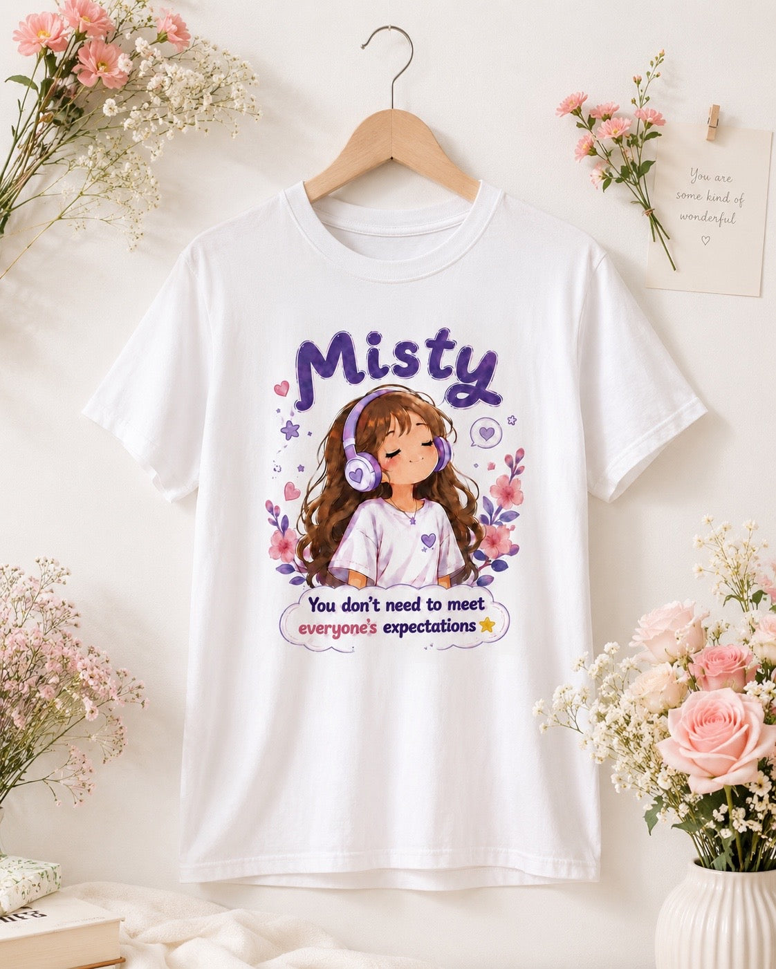Lower Your Expectations T-Shirt | Misty Kawaii Tee | Funny Realistic Gift | Sarcastic Self Love Shirt | Unisex