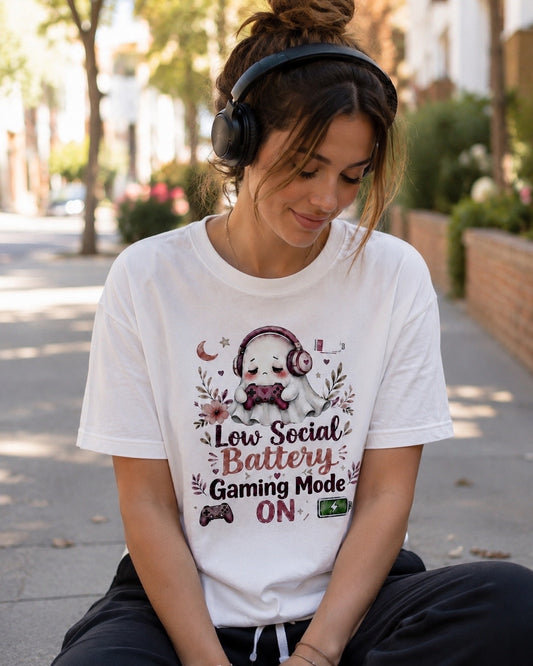Gaming Mode On T-Shirt | Funny Gamer Tee | Do Not Disturb Gift | Ghost Gamer Shirt | Unisex