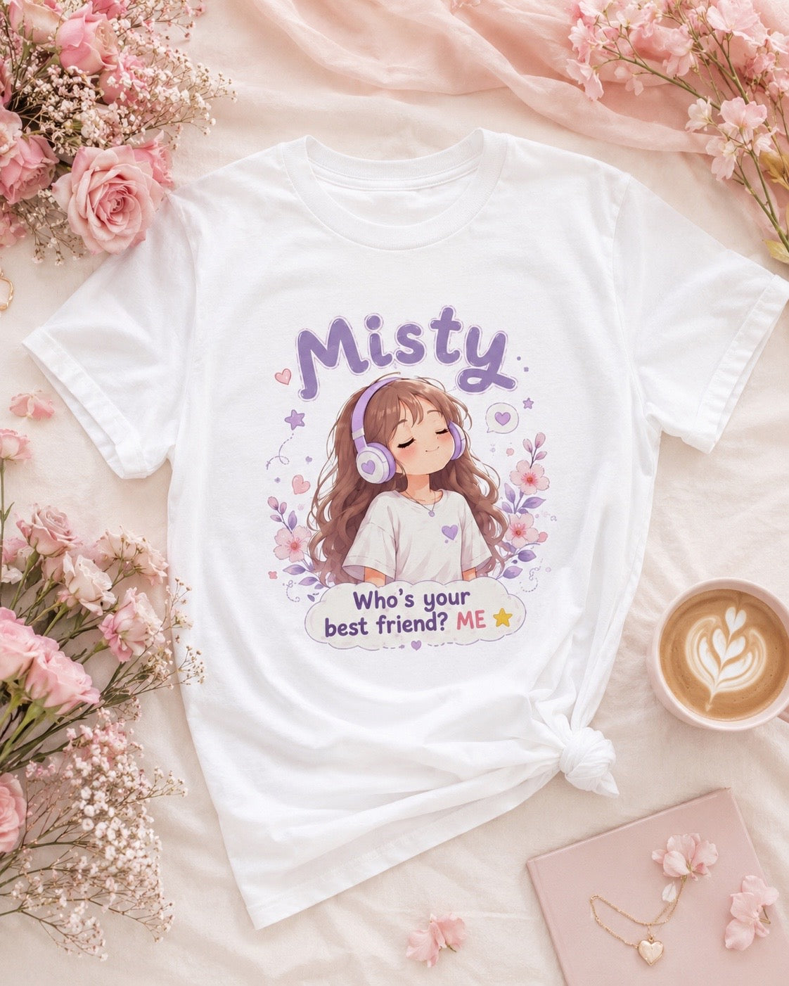 Be Your Own Best Friend T-Shirt | Misty Kawaii Tee | Self Love Gift | Positive Mindset Shirt | Unisex