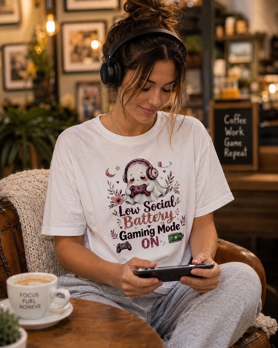 Gaming Mode On T-Shirt | Funny Gamer Tee | Do Not Disturb Gift | Ghost Gamer Shirt | Unisex