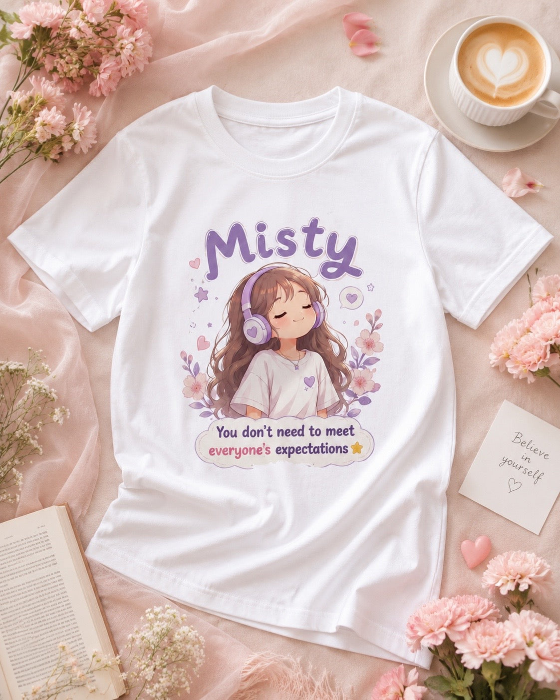 Lower Your Expectations T-Shirt | Misty Kawaii Tee | Funny Realistic Gift | Sarcastic Self Love Shirt | Unisex