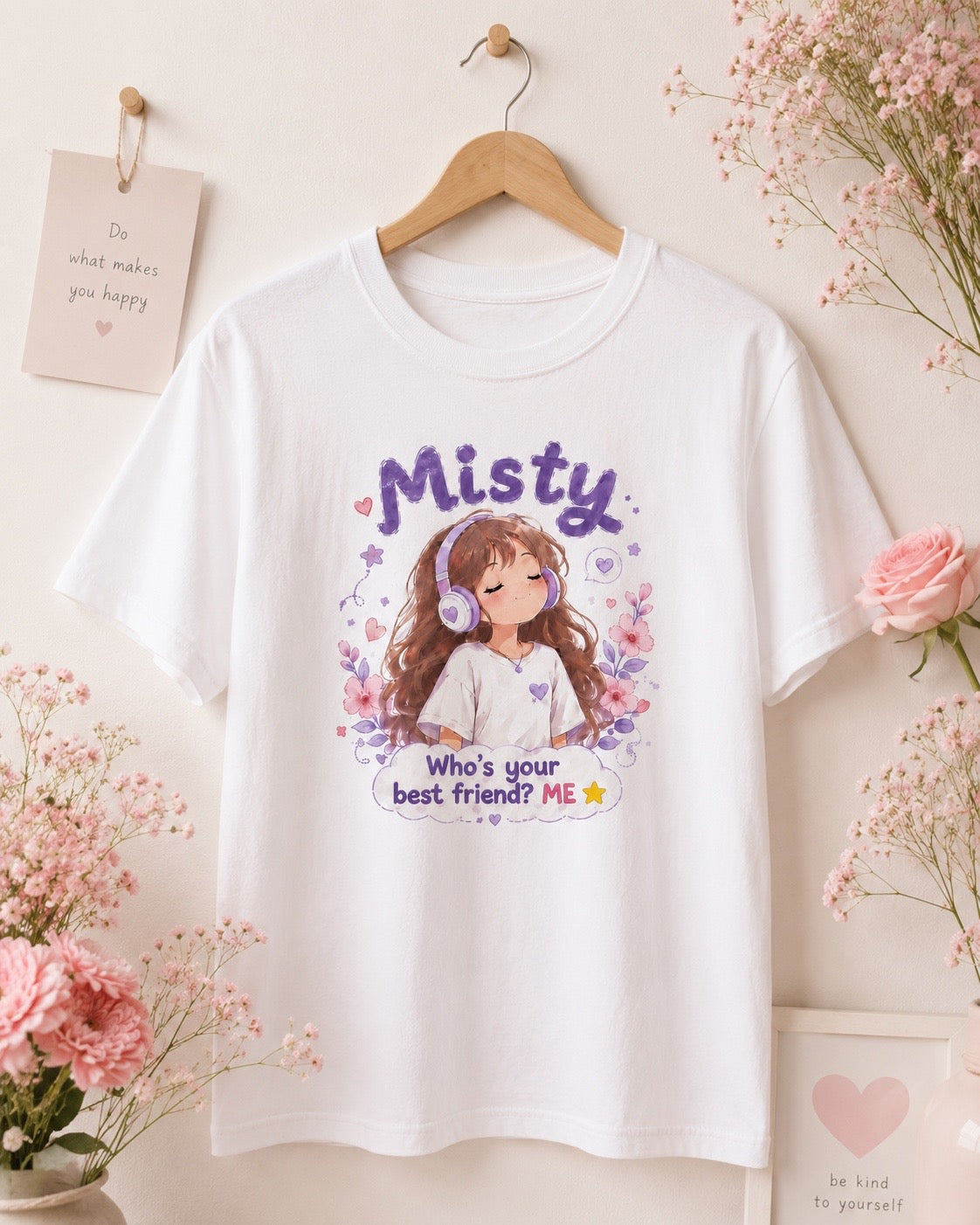 Be Your Own Best Friend T-Shirt | Misty Kawaii Tee | Self Love Gift | Positive Mindset Shirt | Unisex