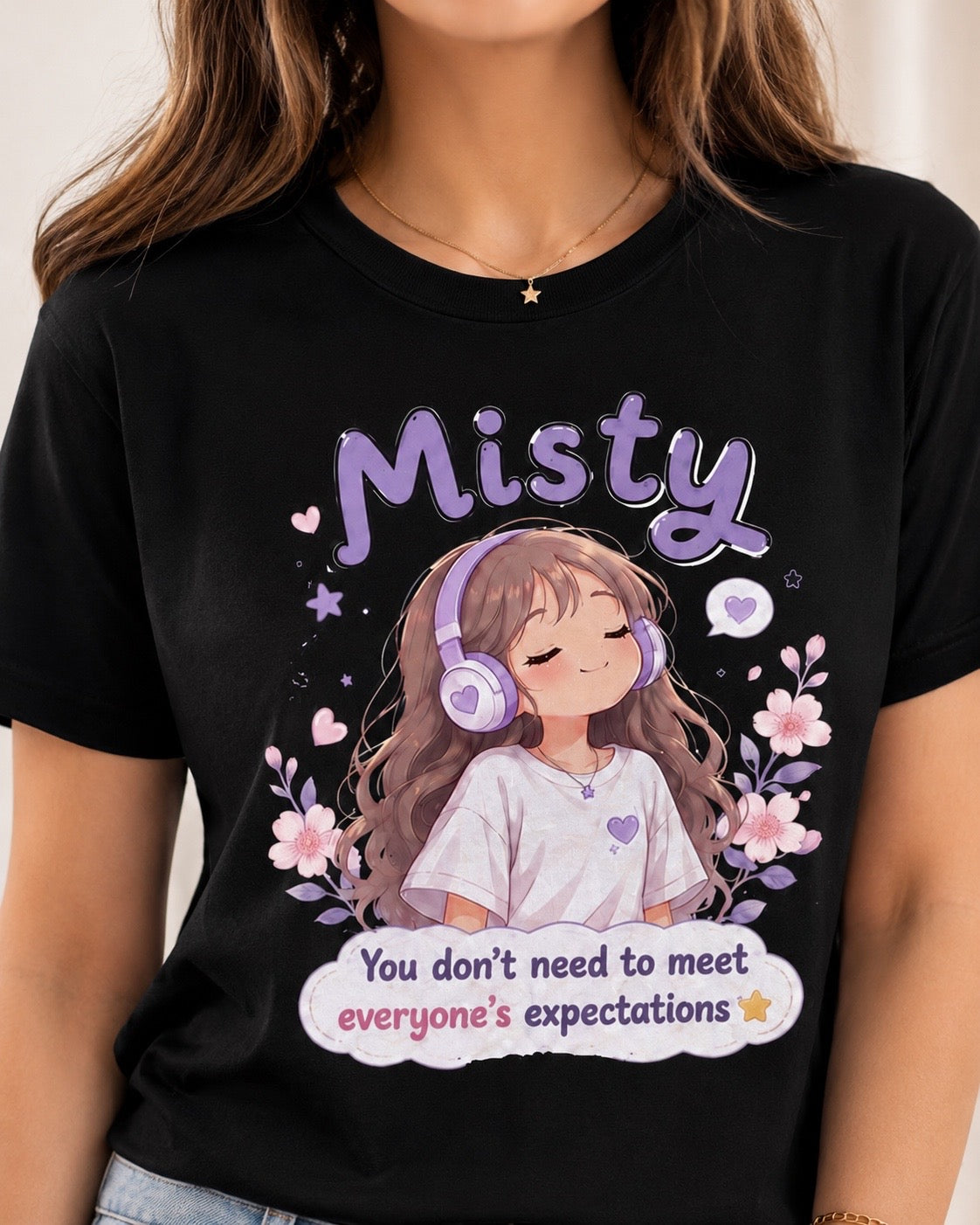 Lower Your Expectations T-Shirt | Misty Kawaii Tee | Funny Realistic Gift | Sarcastic Self Love Shirt | Unisex