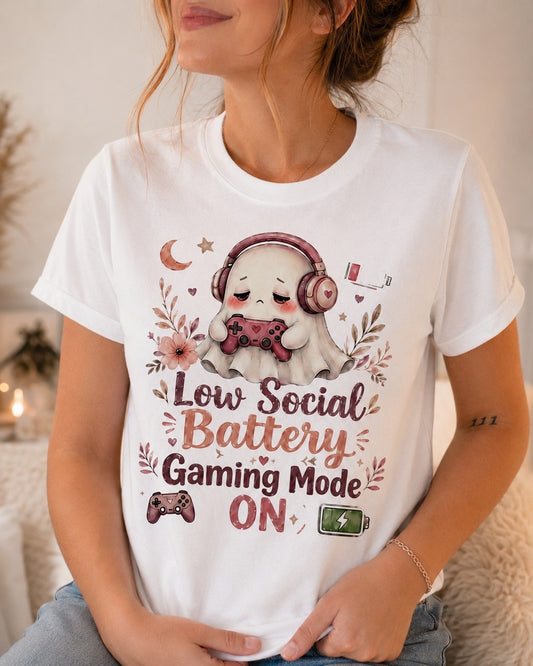 Gaming Mode On T-Shirt | Funny Gamer Tee | Do Not Disturb Gift | Ghost Gamer Shirt | Unisex