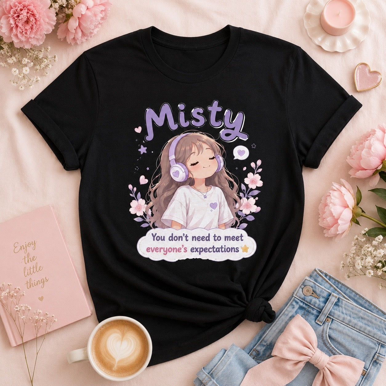 Lower Your Expectations T-Shirt | Misty Kawaii Tee | Funny Realistic Gift | Sarcastic Self Love Shirt | Unisex