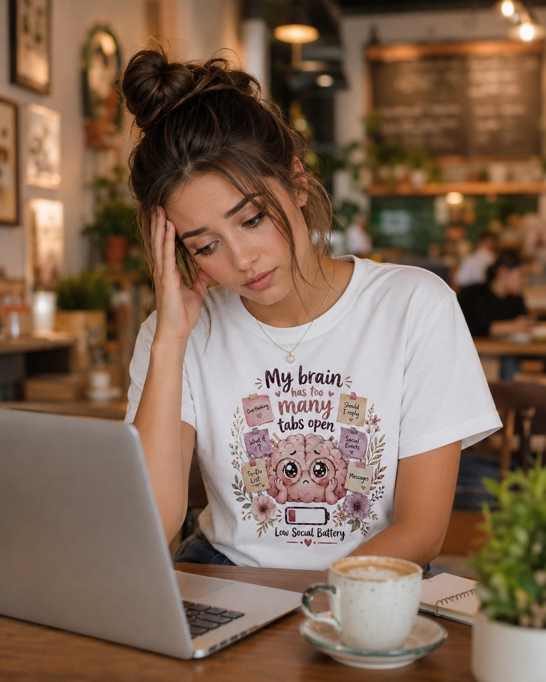 Too Many Tabs Open T-Shirt | Funny Brain Tee | Overthinker Gift | Anxious Mind Shirt | Unisex