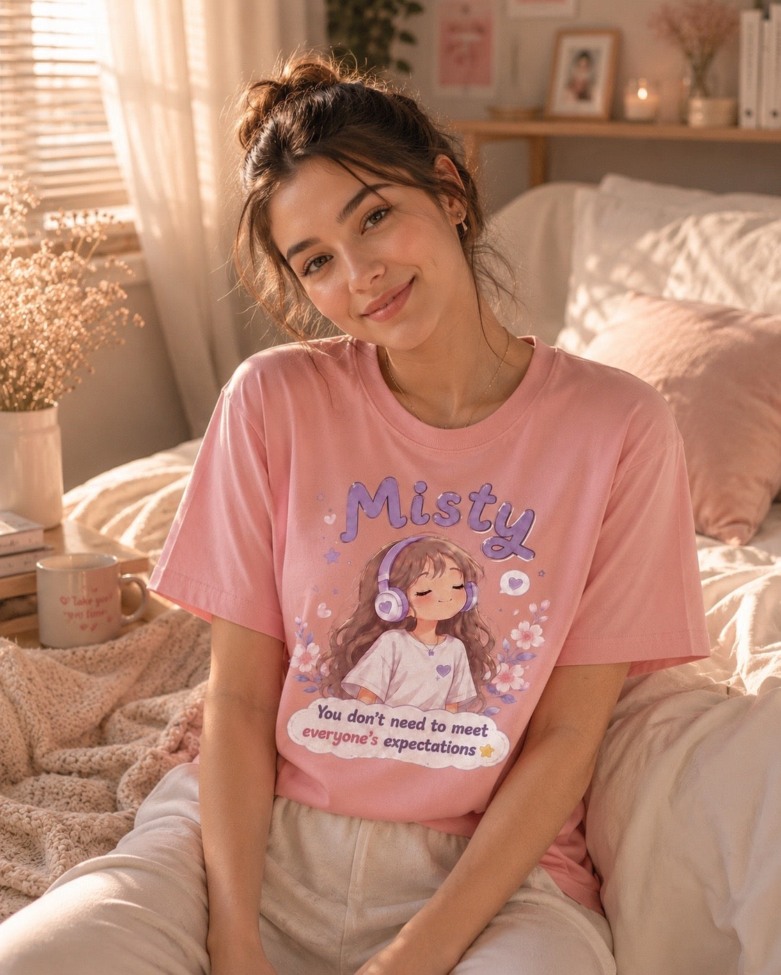 Lower Your Expectations T-Shirt | Misty Kawaii Tee | Funny Realistic Gift | Sarcastic Self Love Shirt | Unisex