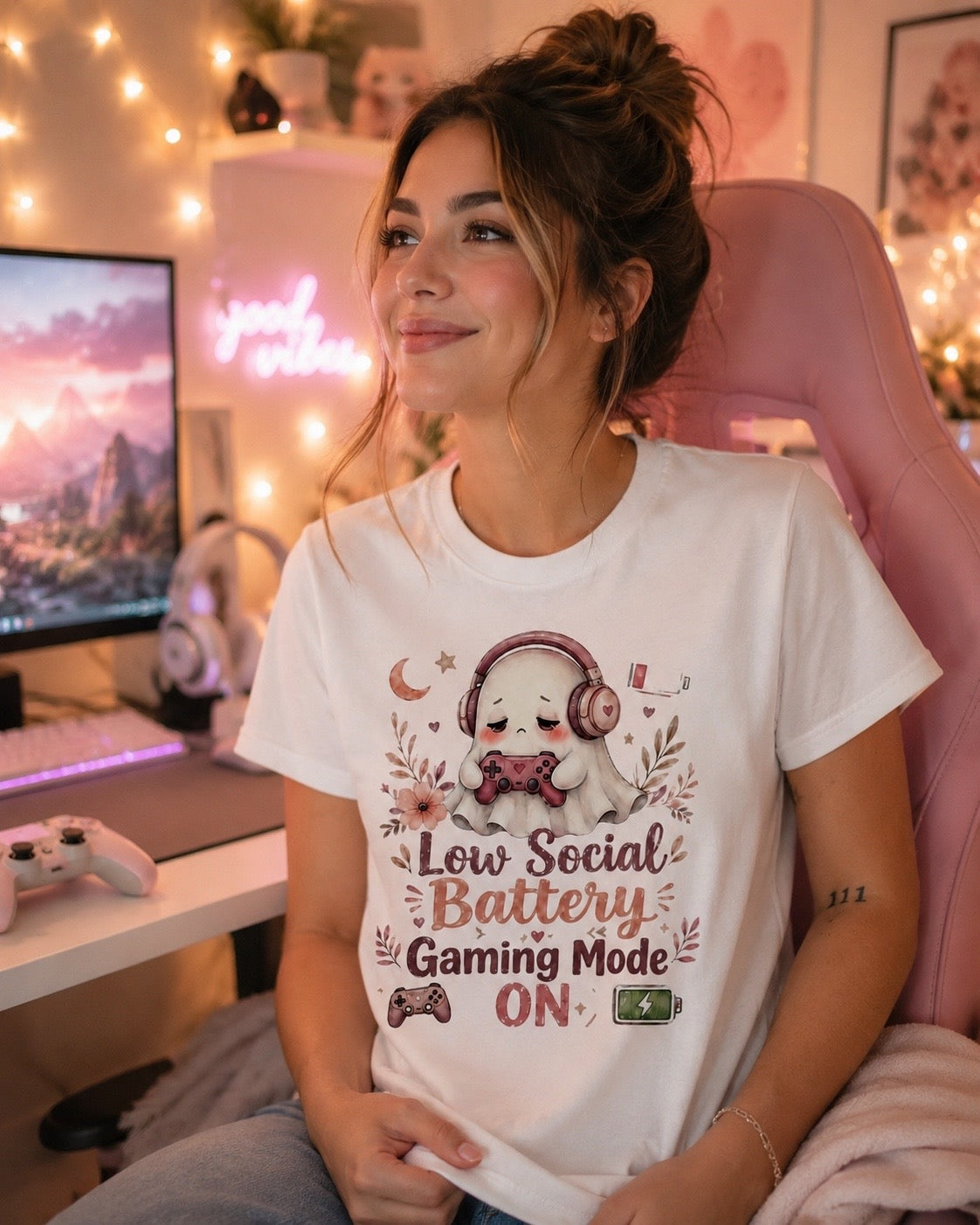 Gaming Mode On T-Shirt | Funny Gamer Tee | Do Not Disturb Gift | Ghost Gamer Shirt | Unisex