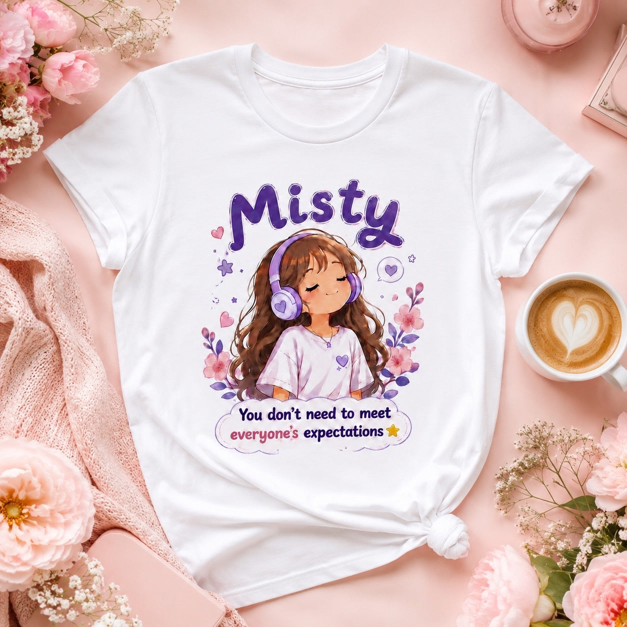 Lower Your Expectations T-Shirt | Misty Kawaii Tee | Funny Realistic Gift | Sarcastic Self Love Shirt | Unisex